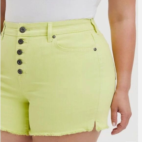 Torrid 5" High-Rise Midi Vintage Stretch Neon Shortie Shorts - Picture 5 of 15